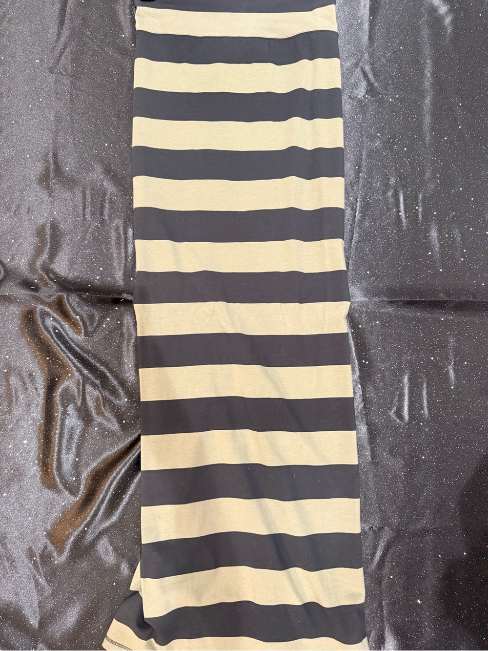 Free People Striped Knit Maxi Skirt Black Olive Bodycon Boho Festival Women’s - Picture 4 of 5